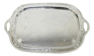 Antique Reed & Barton 04072 English Edwardian Silver Plater Serving Platter Tray