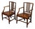 Pair of English Early 19th Century Plank Seat Chairs with Scrolling Arms For Sale