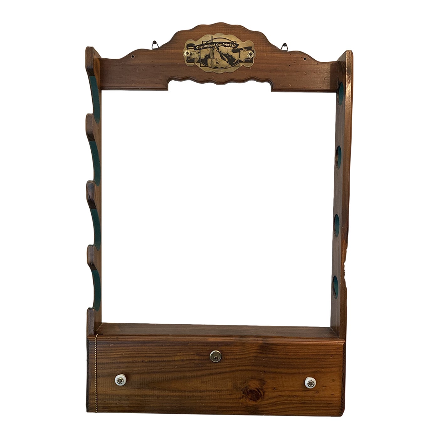 Vintage Wall Mount Gun Rack With Springfield Gun Works Promotional Plate Chairish