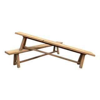 Solid Oak Farmhouse Benches, Set of 2 For Sale