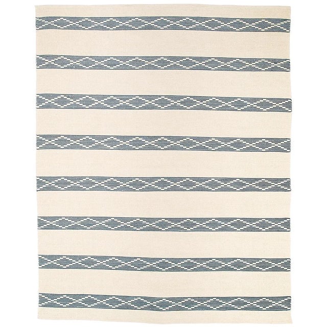 2020s Schumacher Sequoia Stripe 9' x 12' Rug in Blue For Sale - Image 5 of 5