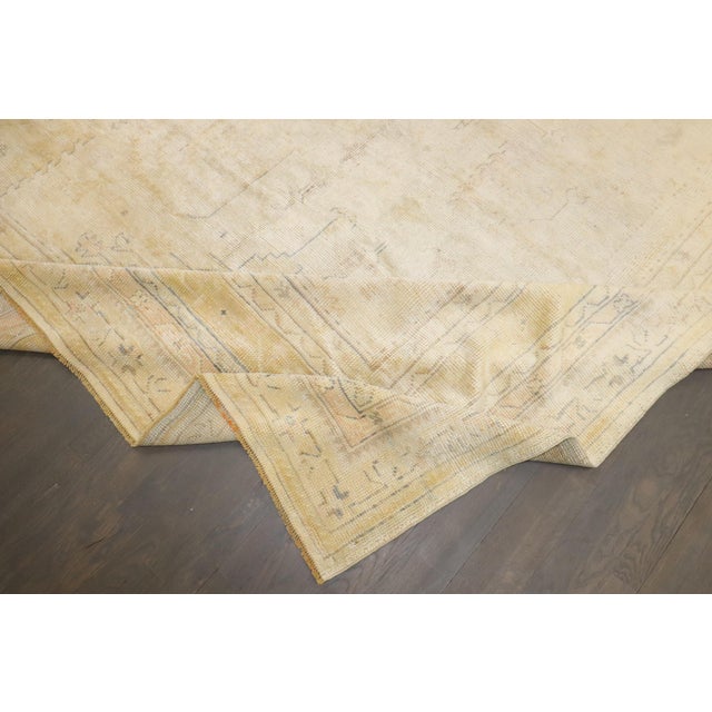 Antique Zabihi Collection Oversize Square Turkish Oushak Rug - 13'2" x 15'6" For Sale In New York - Image 6 of 11
