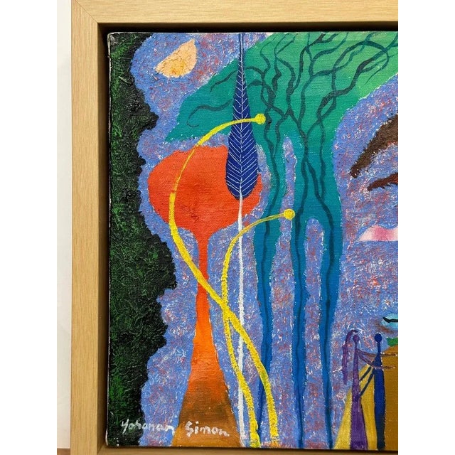 Abstract 1968 "Mounting Passion" Original Painting by Yohanon Simon For Sale - Image 3 of 13