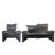 Black Vintage Grey Velvet Maralunga Sofa with Armchair by Vico Magistretti for Cassina, 1970s, Set of 2 For Sale - Image 8 of 18