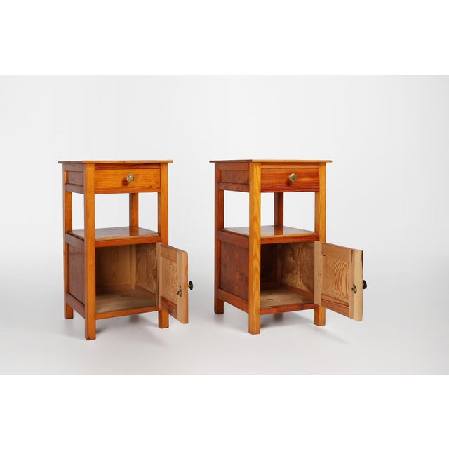 1940s Art Deco Nightstands in Wood, France, 1940s, Set of 2 For Sale - Image 5 of 11