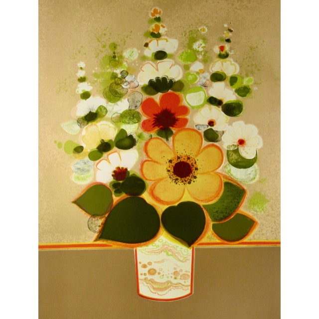 Modern Frederic Menguy Un Vase De Fleurs Iii (Flowers In A Vase) C.1980 Reproduction Print For Sale - Image 3 of 7