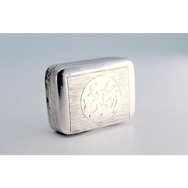 Brushed Silver and Gold Lidded Vinaigrette Box For Sale - Image 9 of 11