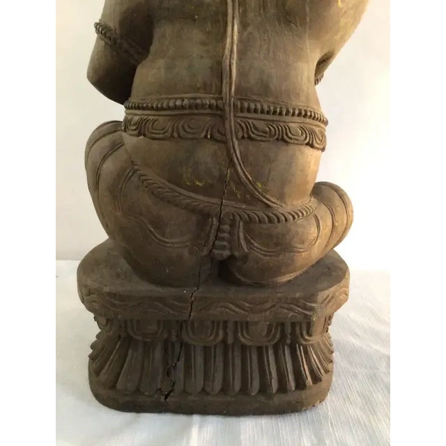 1960s Hand Carved Thailand Elephant Playing a Horn For Sale - Image 9 of 11