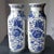 Large Vintage Botanical Chinoiserie Blue and White Hexagonal Vases - A Pair For Sale In Los Angeles - Image 6 of 10