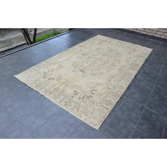 Beige 1960s Beige Anatolian Wool Area Rug For Sale - Image 8 of 11