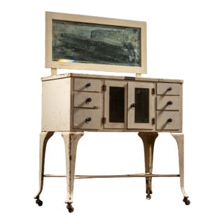 Early 20th Century Medical Sideboard Cabinet With Mirror For Sale
