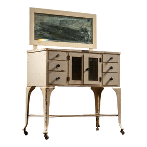 Early 20th Century Medical Sideboard Cabinet With Mirror