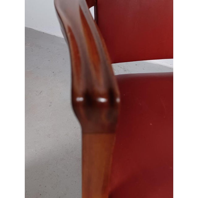 Restored Barcelona or The Red Chairs by Rud Rasmussen for Kaare Klint, 1935, Set of 2 For Sale - Image 11 of 15