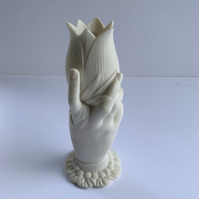 Figurative Hand Sculpture Holding Lily For Sale - Image 3 of 8