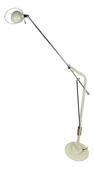 Vintage Chromed and White Metal Up-Light Floor Lamp, 1970s