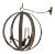 Vintage 3 Light Original Rusted Wine Barrel Orb Chandelier For Sale