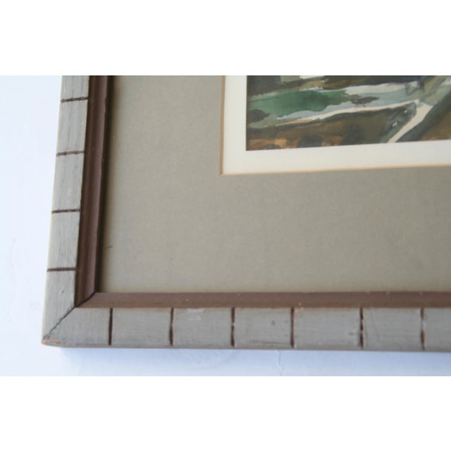 Early 20th Century Vintage Cityscape Watercolor Painting For Sale - Image 5 of 5