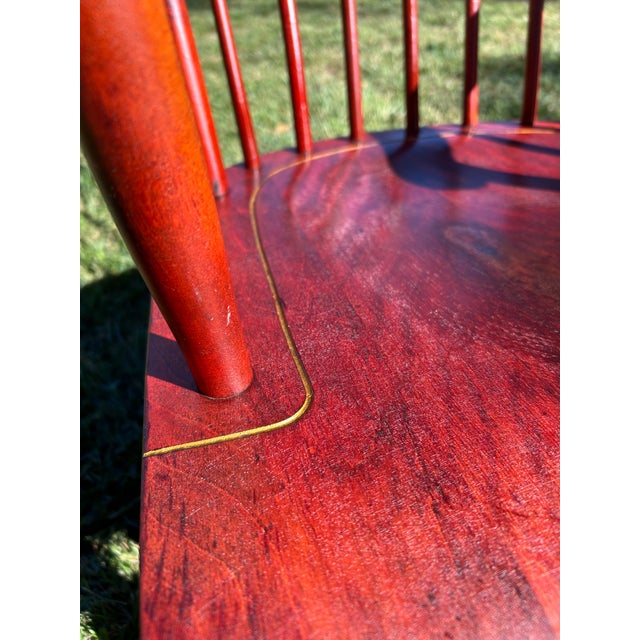 Beautiful and solid American made rocking chair. Built in Gardner, Massachusetts, this well built piece is ready for a new...