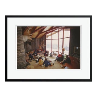 Slim Aarons 'Relaxing in Lech' Archival Pigment Print Framed in Brown For Sale