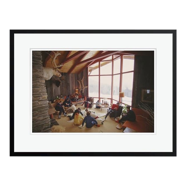 Slim Aarons 'Relaxing in Lech' Archival Pigment Print Framed in Brown For Sale