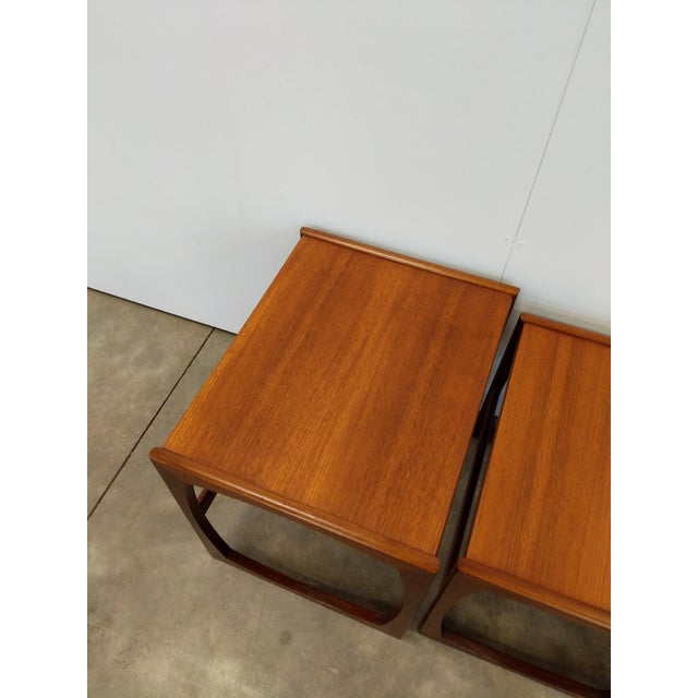 1960s Set of Vintage Mid Century Modern Teak Nesting Tables Attributed to G Plan For Sale - Image 5 of 8