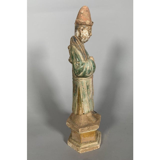15th Century & Earlier Sculpture of a Mingqi Ming Dynasty (1368-1644) Sancai China For Sale - Image 5 of 8