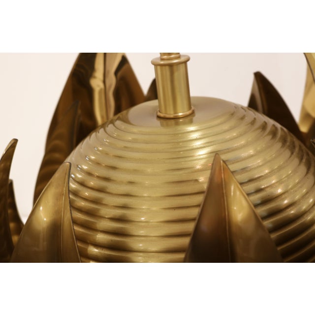 Single Italian Mid-Century Brass Table Lamp , 1950's For Sale - Image 11 of 18