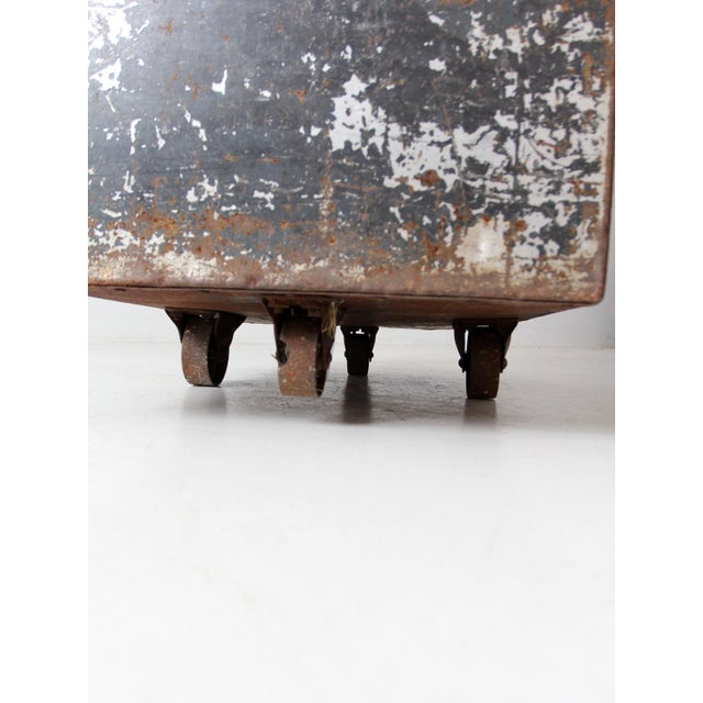 Metal Vintage Industrial Cart Bin For Sale - Image 7 of 12