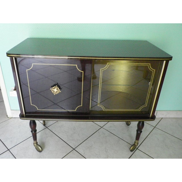 Illuminated Bar Cabinet in Lacquered Wood, 1960s, in Very Good conditions. Designed 1960 to 1969