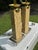 Postmodern Vintage Modernist Table Lamps With Faux-Travertine Finish and Lucite Bases, a Pair For Sale - Image 3 of 13