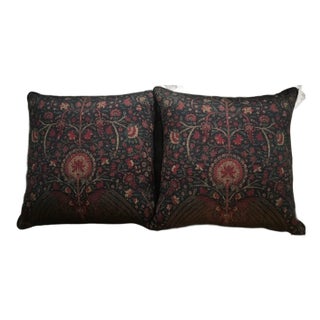 Silk Kashmir Floral Textile Pillows by the Met Museum- a Pair For Sale