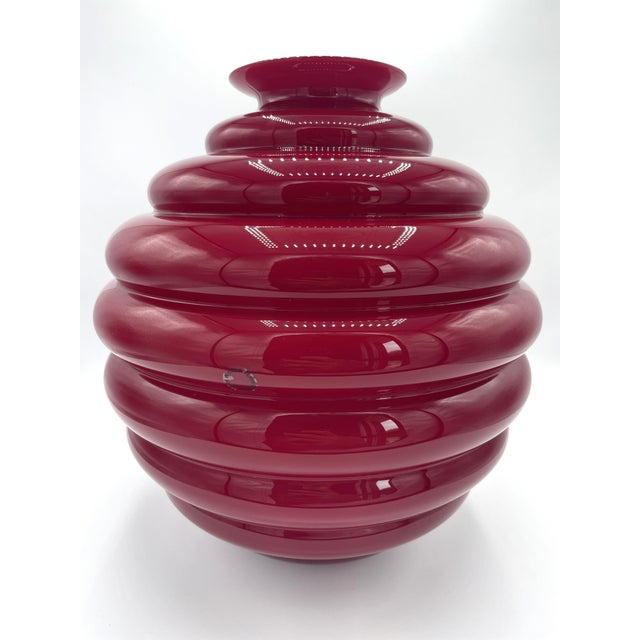 Glass Vase in Red by Napoleone Martinuzzi, 2000 For Sale - Image 7 of 7