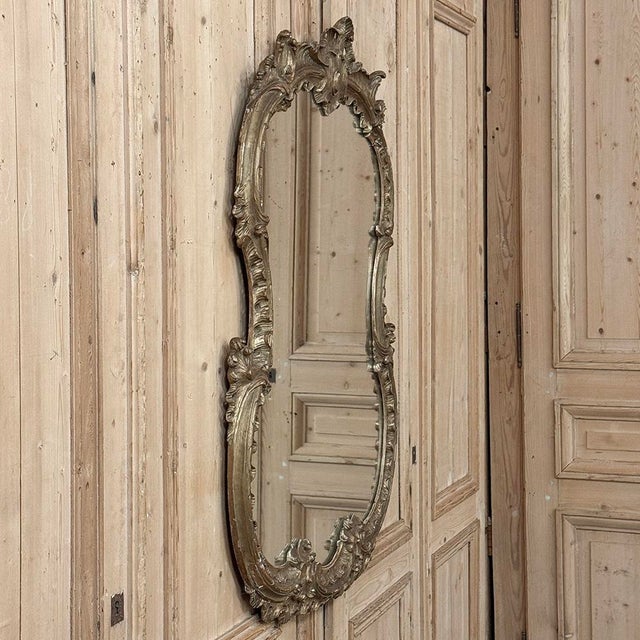 Italian 19th Century Louis XV Carved Giltwood Mirror For Sale - Image 13 of 15