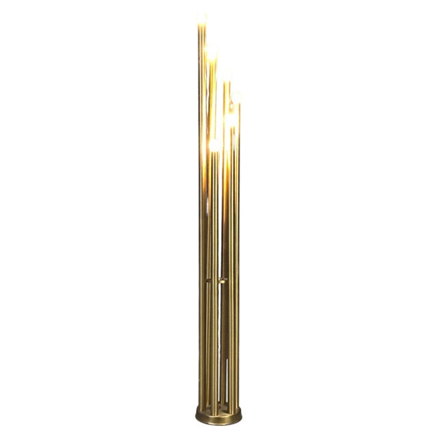 Mid-Century Modern Italian Floor Lamp in Brass by Gaetano Sciolari, 1970s For Sale - Image 9 of 9