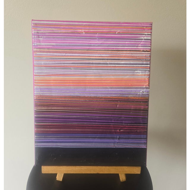 Whispering Horizon Colorful Horizons Series Bright, playful colors stretch across the canvas in rhythmic lines, creating a...