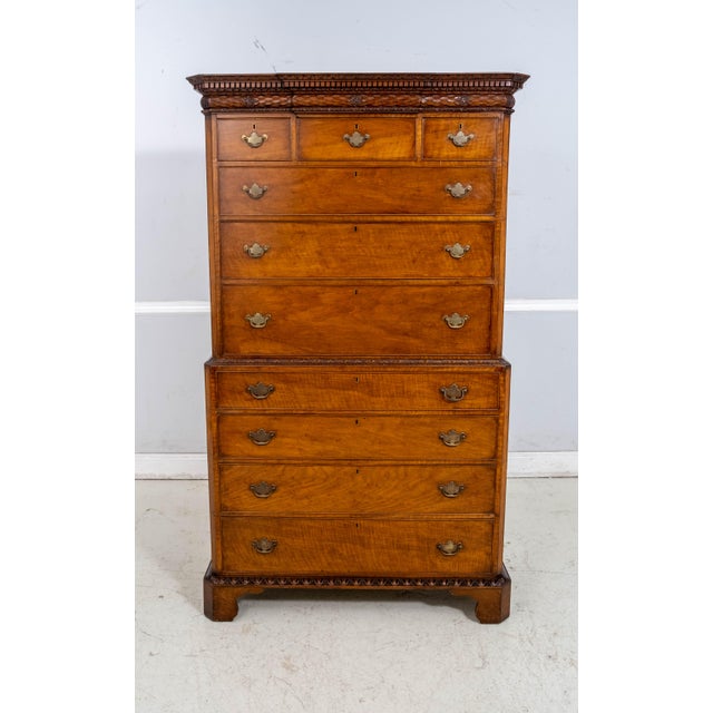 Age: Approx: 250 Years Old Details: Hand Dovetailed Drawer Construction Fine Inlaid Columns Restored At One Time 2 Piece...