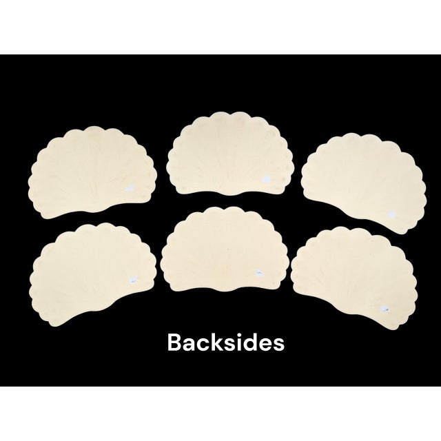 Postmodern 1990s Gold Clamshell Sea Shell Placemats - Set of 6 For Sale - Image 3 of 14