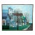 D. 1969 Noted Ny Artist Ed Cowley Abstract Realism Town Scape Painting For Sale