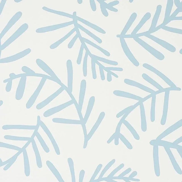 Not Yet Made - Made To Order Sample - Schumacher X Caroline Z Hurley Tiah Cove Wallpaper in Blue Leaf For Sale - Image 5 of 5
