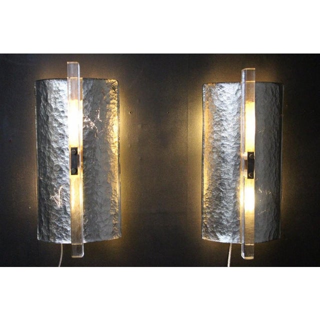 Modern Silver Leaf Murano Glass Wall Lights, 2000s, Set of 2 For Sale - Image 11 of 17