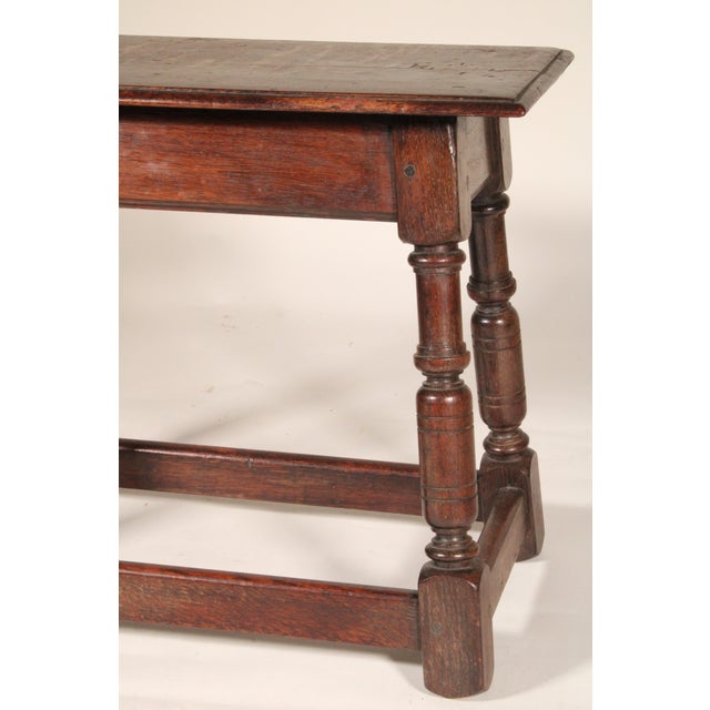 Wood William and Mary Style English Oak Joint Stool For Sale - Image 7 of 10