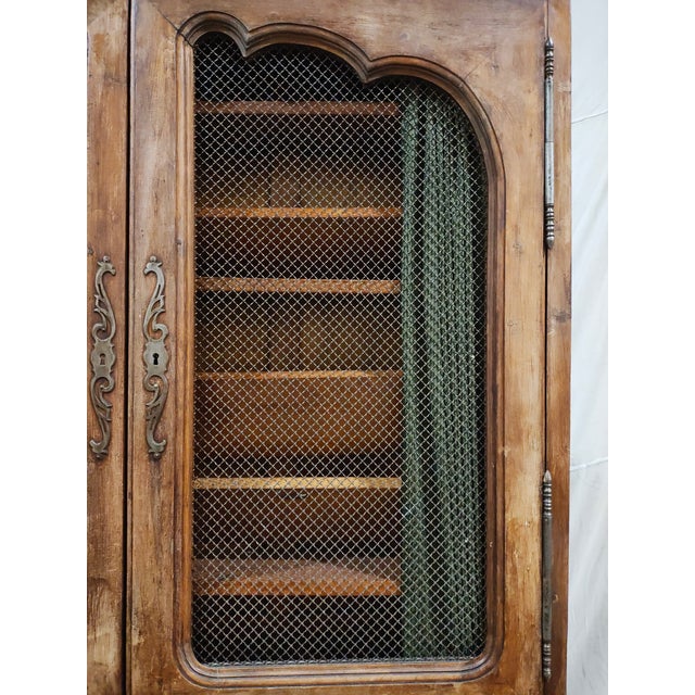 Mid 20th Century Monumental 104” French Louis XV Provincial Bibliothèque Wall Unit With Metal Grille Doors For Sale - Image 16 of 16
