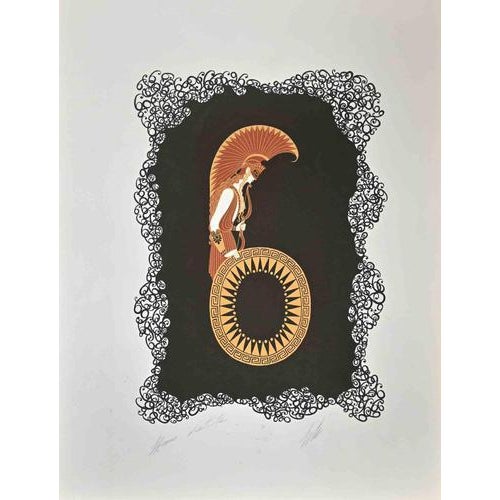 Contemporary Erté, Le 6, 1968, Lithograph For Sale - Image 3 of 3