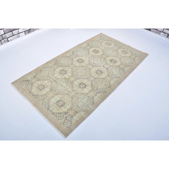 Art Deco 1960s Turkish Rustic Decor Floor Vintage Rug For Sale - Image 3 of 11