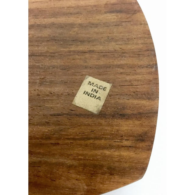 Brass 1950s Mid-Century Modern Hand Carved Wood & Brass Inlay Box For Sale - Image 8 of 13