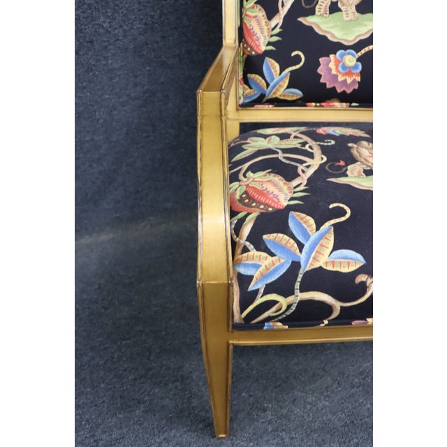 Stickley Fine Upholstery Gilt Lounge Chair in Brunschwig & Fils Les Touches Bengal Fabric For Sale - Image 9 of 15