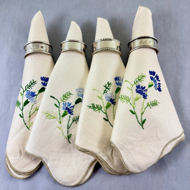 Estate Sterling Silver Napkin Rings, Mixed Set of Four For Sale - Image 11 of 14