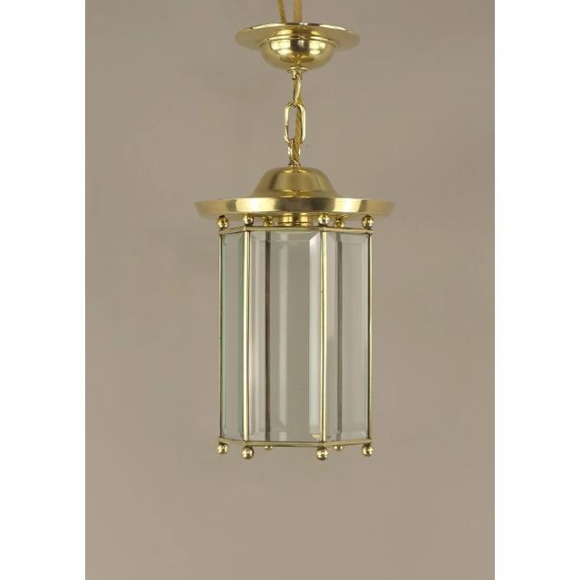 Metal Art Deco Viennese Pendant Chandelier with Hand-Cut Glass, 1920s For Sale - Image 7 of 10
