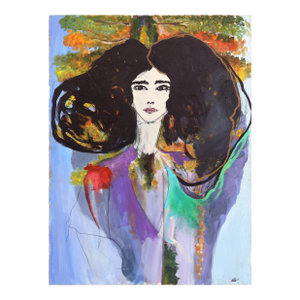 Exploration - Original Figurative Abstract Feminine Portrait Painting on Canvas Artwork by Erin Hammond