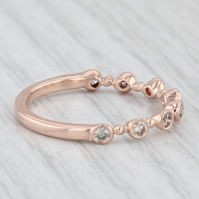 2020s New Beverley K 0.20ctw Diamond Stackable Ring 14k Rose Gold Size 7 Wedding Band For Sale - Image 5 of 8